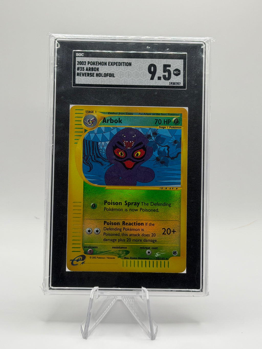 Arbok Reverse Holofoil #35/165 — 2002 Pokémon Expedition — SGC 9.5 Mint+
