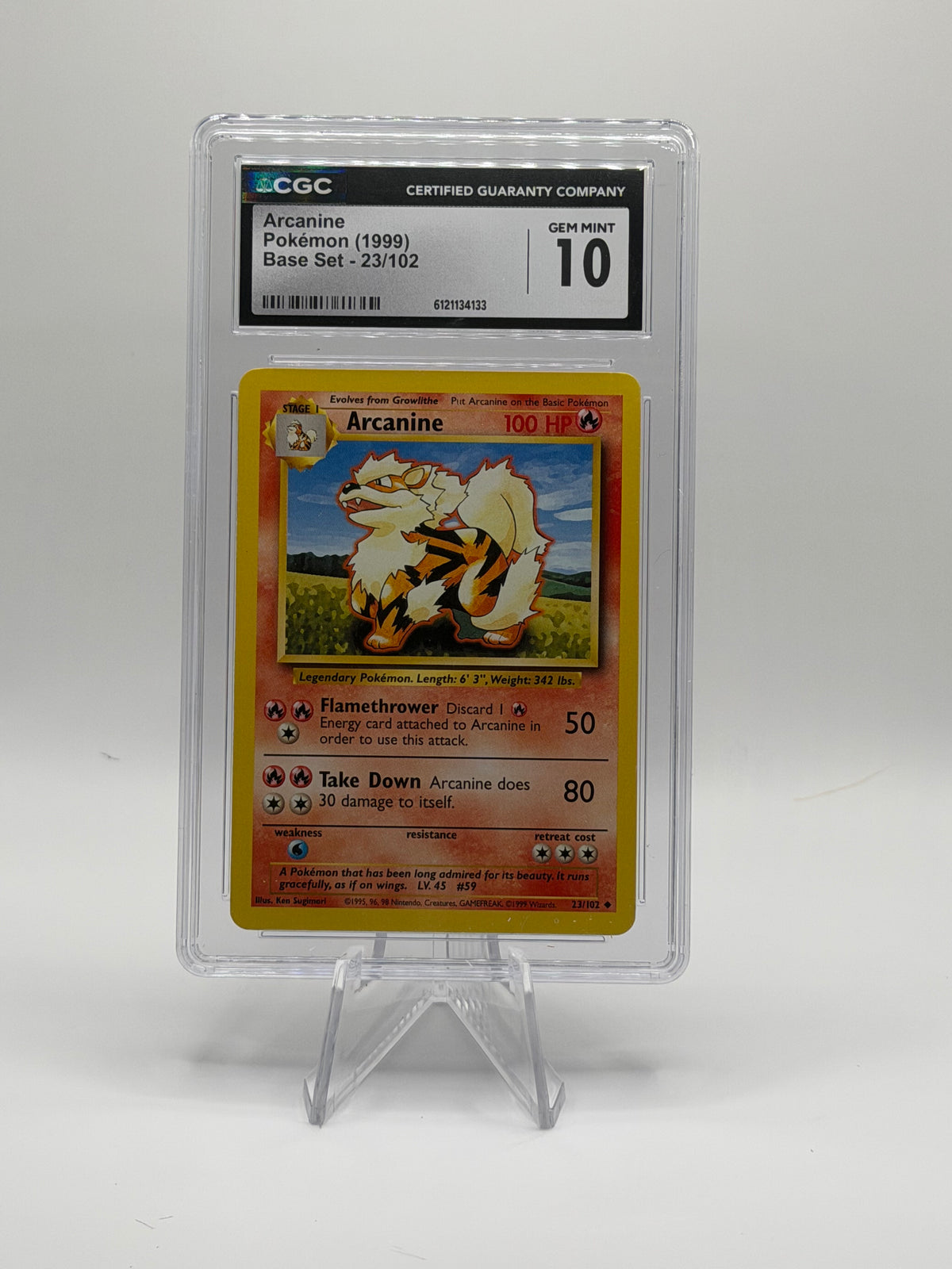 Arcanine #23/102 — 1999 Pokémon Base Set — CGC Gem Mint 10 – Dad and Son Trading Co